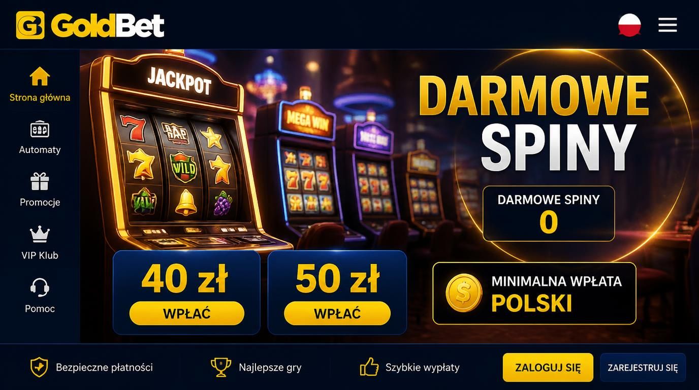 automaty, darmowe spiny, minimalny depozyt, GoldBet Casino, Polska